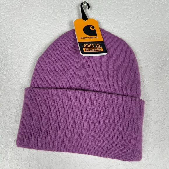 Carhartt Cuffed beanie NWT womens size pink knit hat utility Fisherman - Picture 2 of 5
